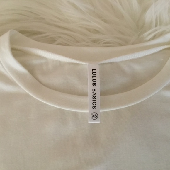Lulus Cropped White Tee - Picture 3 of 4